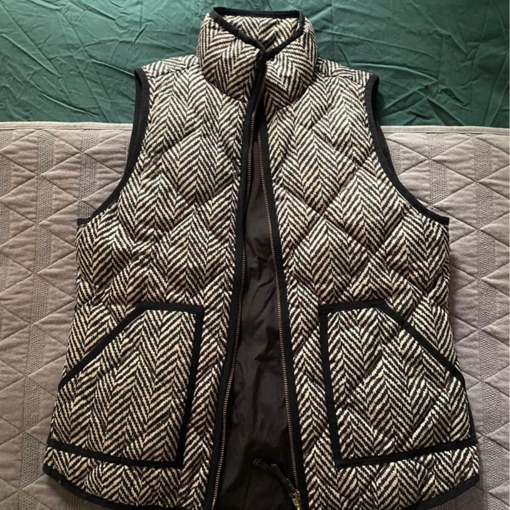 J Crew retail herringbone puffer vest